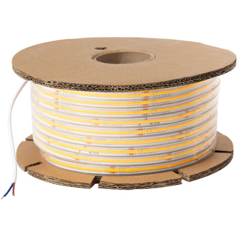 LED-Streifenrolle Dimmbar 220V COB Selbstgleichrichtend 560 LED/m 50m 14W/m 1250lm/m SILICONE FLEX Breite 10mm Schnitt 10cm IP65 4000K Neutralweiß