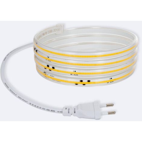 LED-Streifen Dimmbar 220V COB Selbstgleichrichtend 320 LED/m 8W/m 720 lm/m Breite 12mm Schnitt 50cm IP65 CRI90 nach Maß 2200K Superwarm 25 m
