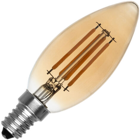 LED-Glühbirne Filament E14 4W 470 lm C35 Vela Gold No Flicker 2200K Superwarm