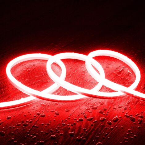 LED-Streifen Neon Dimmbar 220V SFLEX8 IP65 nach Maß Schnitt alle 100 cm 10 m Rot