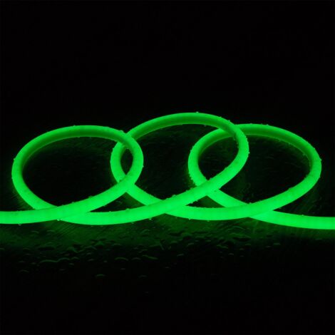LED Streifen Neon Dimmbar 220V Rund SFLEX14 IP65 nach Maß Schnitt alle 100 cm 4 m Grün