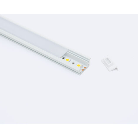 Aluminiumprofil Betretbar für den Boden für LED Streifen bis 12 mm Weiß 2 m Weiß transluzent