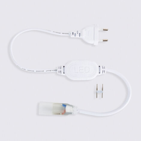 Gleichrichterkabel Neon LED 7,5 W/m Einfarbig 220V AC 60 LED/m Halbrund 180º IP67 nach Mass Schnitt alle 100 cm Weiß