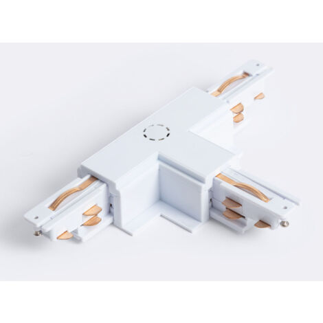 Verbinder 'Left Side' Typ T für 3-Phasenstromschiene DALI Track Einbau Aluminium Weiß