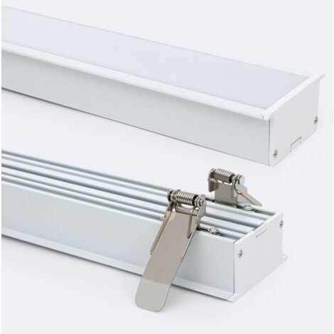 Aluminiumprofil Architektonisch Großformat mit durchgehender Abdeckung für LED Streifen bis 40 mm Weiß 2 m Weiß transluzent (1/5)