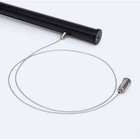 Aluminiumprofil Hängend Rund 2m für LED Streifen bis 16 mm Schwarz 2 m Schwarz transluzent