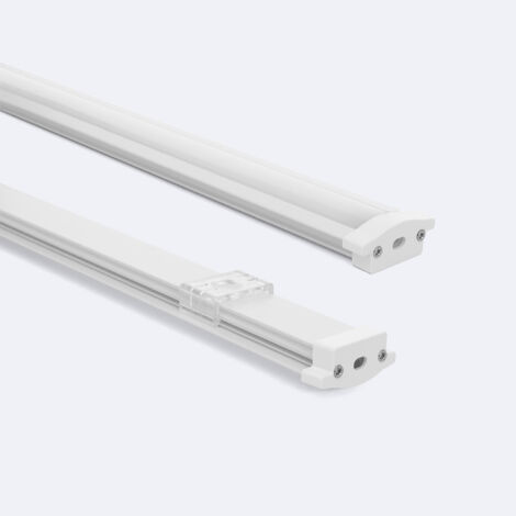 Aluminiumprofil Wasserdicht IP65 Einbau 2m für LED Streifen bis zu 8 mm Weiß 2 m Weiß transluzent