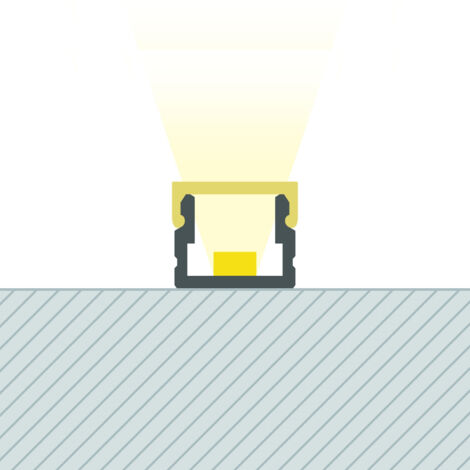 Aluminiumprofil Oberfläche 2m für LED Streifen bis zu 6 mm Weiß 2 m Halbtransparent