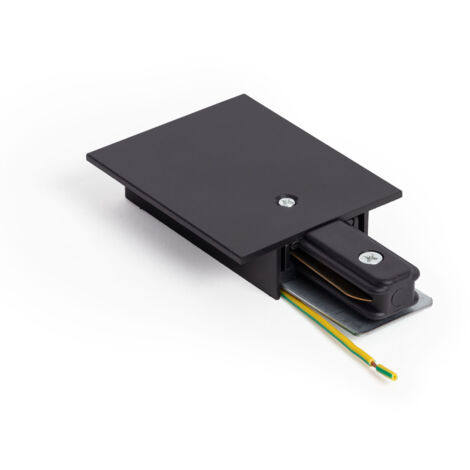Einphasiger Netzanschluss für 1-Phasenstromschienen aus Aluminium Schwarz