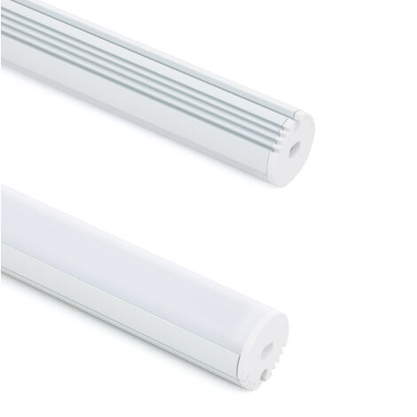 Aluminiumprofil Hängend Rund für LED Streifen bis 11 mm Weiß 2 m Halbtransparent