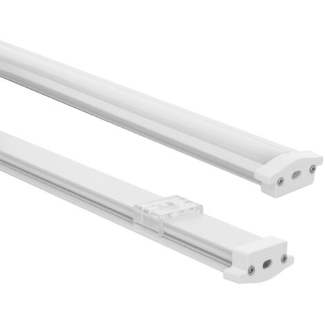 Aluminiumprofil Wasserdicht IP65 Einbau 2m für LED Streifen bis 8 mm Weiß 2 m Halbtransparent