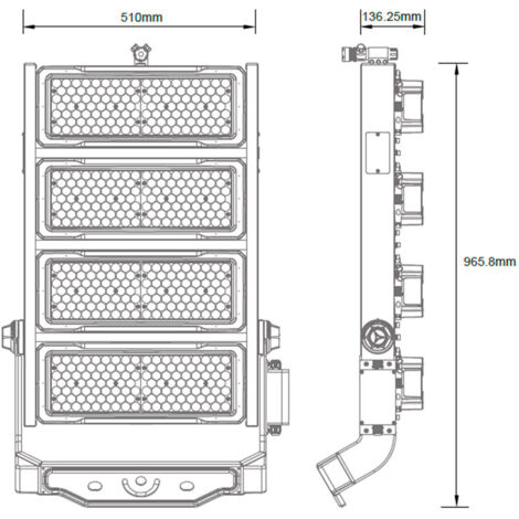 LED-Flutlichtstrahler 1200W Stadium Professional 170lm/W IP66 ...