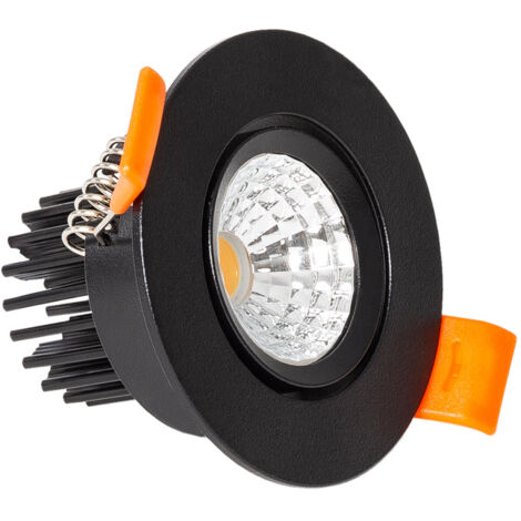 LED Downlight Einbaustrahler 5W Rund COB CRI90 Ausschnitt Ø 55 mm Schwarz No Flicker 4000K Neutralweiß