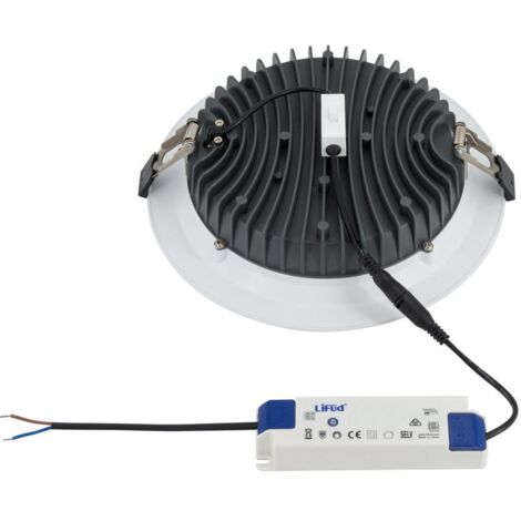 LEDKIA LED Downlight 40W, 200 Mm – Dimmbar, UGR17, Warmweiß, Für Büro, Laden & Hotel