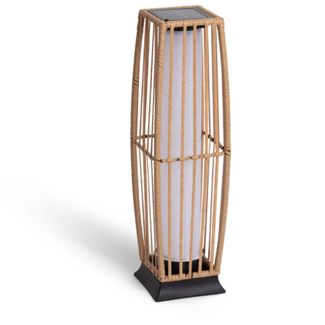 LED Stehlampe Außen Solar Rattan Arley Natürlich