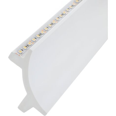 Sockelleiste für 2 LED-Streifen 2m Bogen Design Weiß