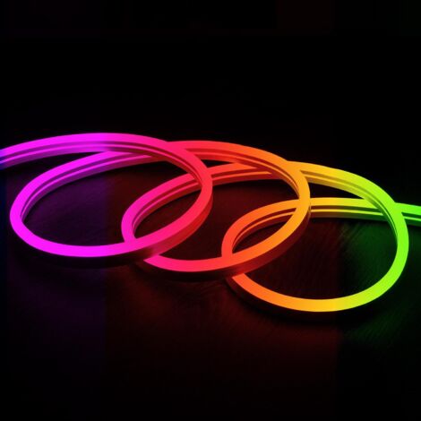 LED-Streifen Neon Dimmbar 220V RGB Halbrund 180° 11W/m Schnitt 100cm IP67 nach Maß 5 m