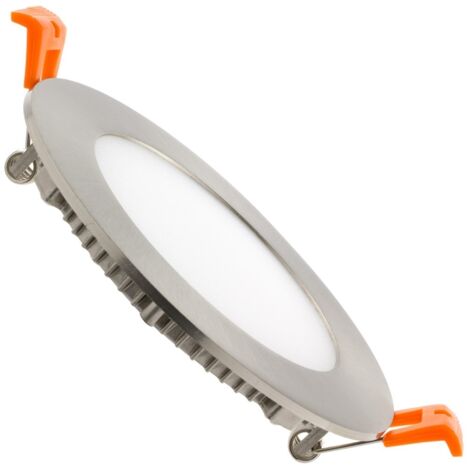 LED Einbaustrahler flach 6W Rund SuperSlim Ausschnitt Ø 110mm Silber 4000K Neutralweiß