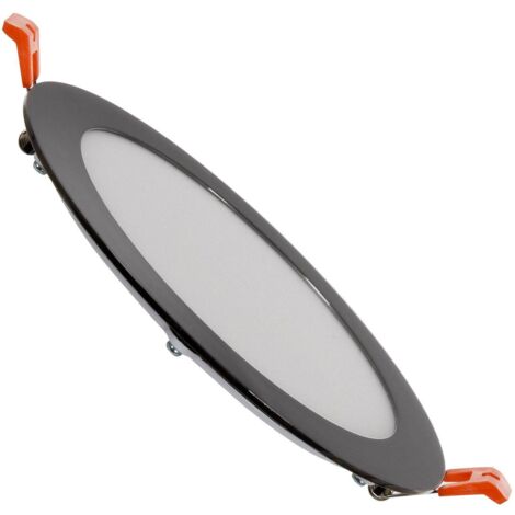 LED Einbaustrahler flach 12W Rund SuperSlim Schwarze Ausschnitt Ø 155mm 3000K Warmweiß