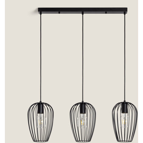 LEDKIA LIGHTING Pendelleuchte Telmi Schwarz – Aus Aluminium, Für E27 Birnen, Höhe 125 Cm