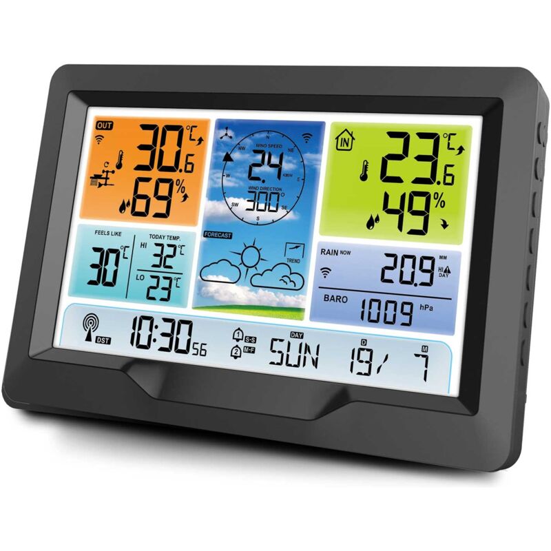 Meteo Station Wireless Stazione Meteo Wireless - Temperatura E Umidità Interno/esterno, Allarme Muffa, Sensore Esterno 100m, Barometro Previsioni Meteo Casa - Foto 2