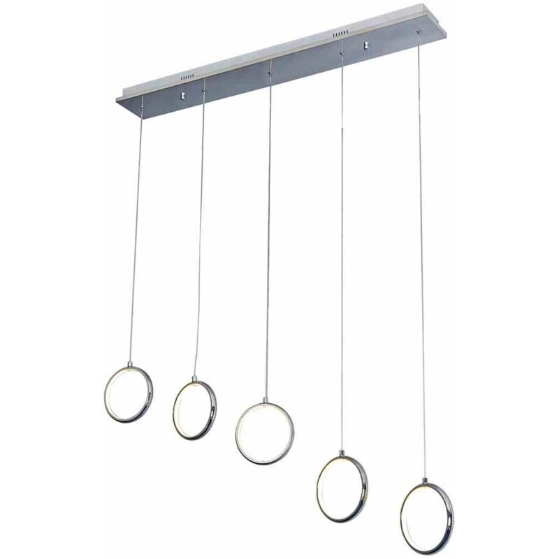 Lampada A Sospensione Ricaricabile LED - Batteria 4500 MAh, Dimmerabile Touch, 4x30 Cm, Nero