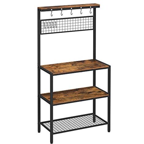 Scaffale da Panettiere con Cassetto, Ripiano da Cucina A 4 Livelli, con Accessori In Pannelli Forati, con Anta Ribaltabile, per Garage, Dispensa, Cucina di Casa, Spezie, Pentole e Padelle ( Color