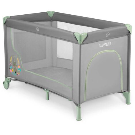 Lettino da viaggio 125 x 65 x 78 cm RK-240 grigio e menta