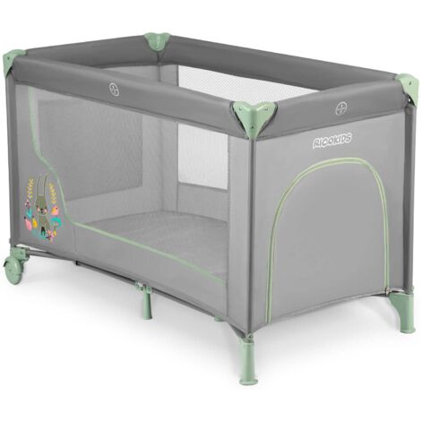 Lettino da viaggio 125 x 65 x 78 cm RK-240 grigio e menta