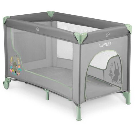 Lettino da viaggio 125 x 65 x 78 cm RK-240 grigio e menta