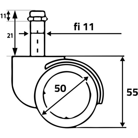 5 Piedini Fissi Per Sedia Ufficio In Acciaio Inox E Plastica - Ruote Antiscivolo Per Pavimenti In Legno, Piastrelle E Moquette - 2