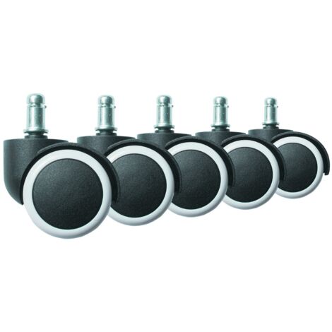kwmobile 5X Rotelle Sedia Ufficio 10mm/50mm - Ruote AntiGraffio Pavimenti delicati - Rotelline