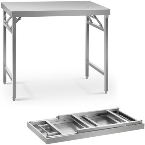 Tavolo ristorazione in acciaio inox, pieghevole, 100 x 60 cm