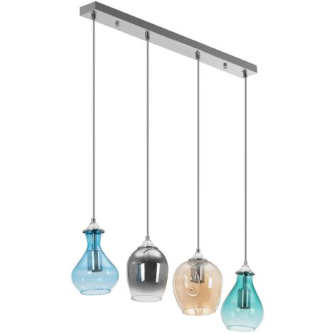 Lampada A Sospensione Vintage BANQUER BARCELONA LED – 3 Attacchi E27, Paralumi In Vetro Verde E Struttura In Ottone Anticato, Per Tavoli Da Pranzo E Biliardo