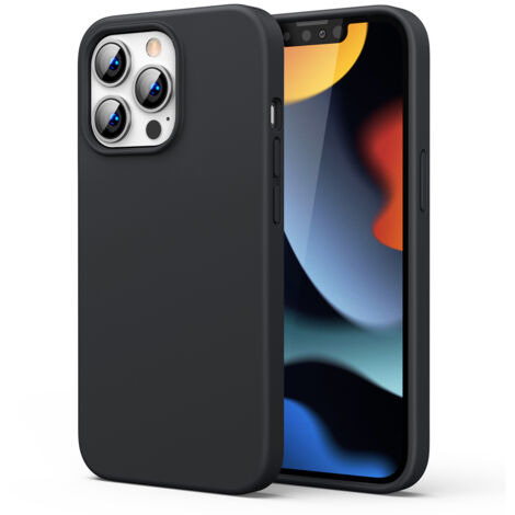 Cover custodia in gomma flessibile in silicone per iPhone 13 Pro nera (1/5)