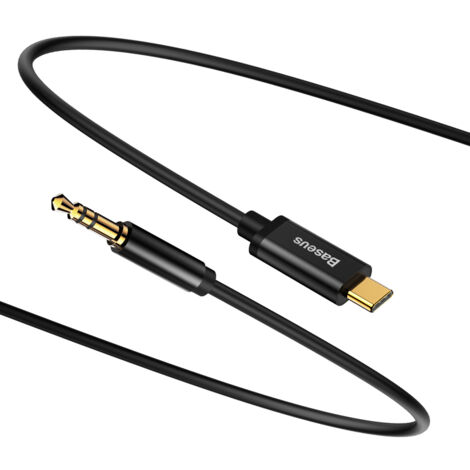 Cavo audio stereo adattatore AUX Mini Jack da 3,5 mm - USB-C 120 cm - nero (1/5)