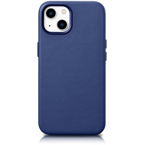 Custodia in pelle naturale per iPhone 14 MagSafe Case Pelle, cover blu (1/5)