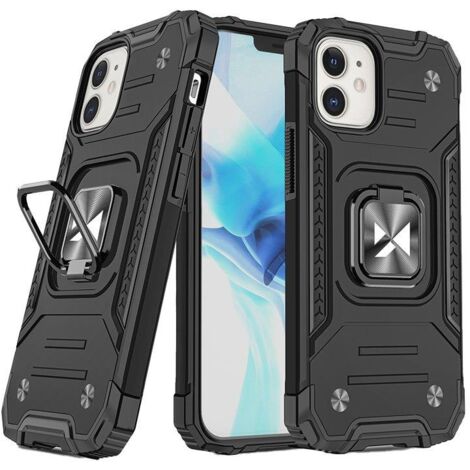 Custodia corazzata per iPhone 14, supporto magnetico Ring Armor, nera (1/5)