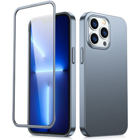 Cover custodia per iPhone 13 Pro Max, cover posteriore e anteriore + vetro temperato, grigio (1/5)
