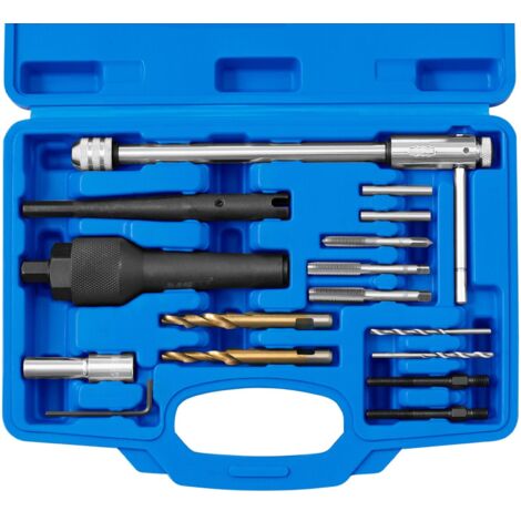 Kit Estrattore Candelette Glow Plug Spezzate - Set 16 Pezzi Con Chiave A T Cricchetto Per Auto - Foto 11