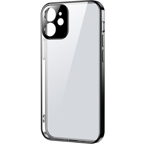 Custodia trasparente ultrasottile con cornice metallica per iPhone 12 Pro Max, nera (1/5)