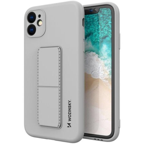 Custodia in silicone per iPhone 11 Pro Kickstand Case, grigia (1/5)