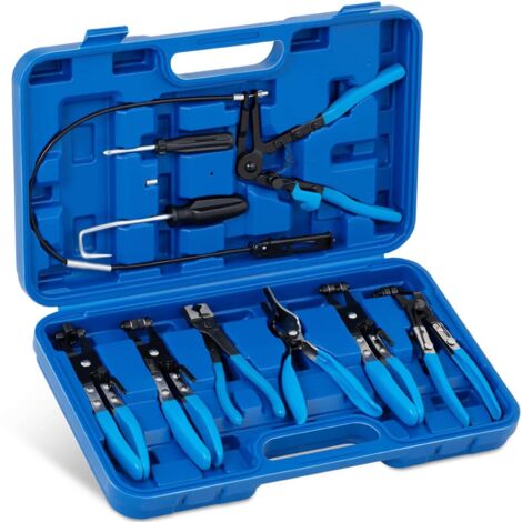 Set Pinze Per Fascette Auto - 2 Pinze Collo Dritto Per Tubi Flessibili E Riparazioni