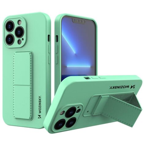 Custodia in silicone per custodia con cavalletto per iPhone 13, menta (1/5)