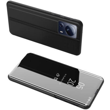 Custodia lucida a libro per Xiaomi 13 Lite Clear View Case, nera (1/5)