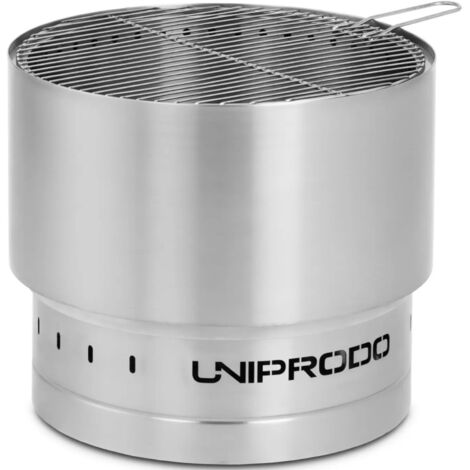Preself Braciere 50,8 Cm In Acciaio Inox Con Griglia - Focolare Portatile Per Giardino E Campeggio