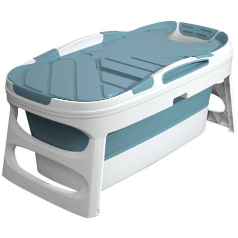 Vasca Da Bagno Pieghevole Portatile - In PVC, Verde, Autoportante, A Forma Di Ventaglio - Foto 9