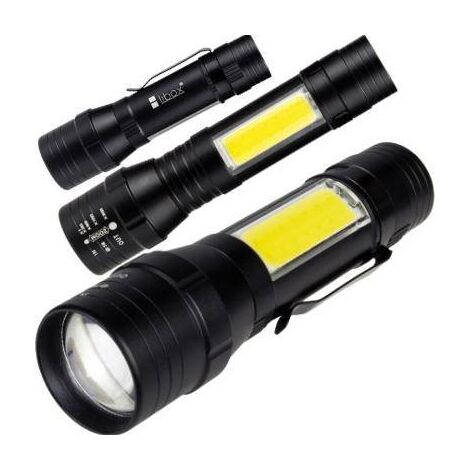 TORCIA TATTICA LED COB ZOOM T6 RICARICABILE