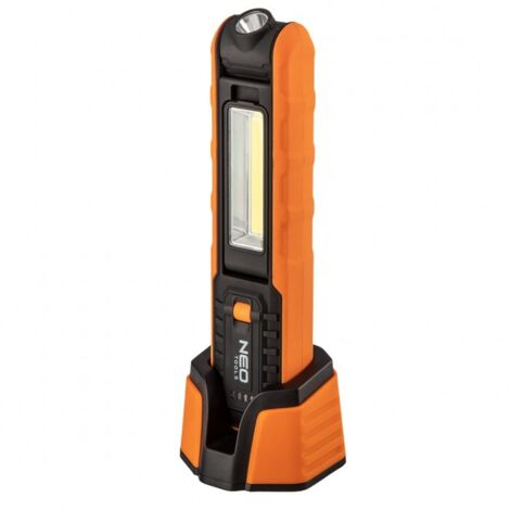 Lampada da officina ricaricabile COB da 500 lm + base + caricabatterie (1/5)