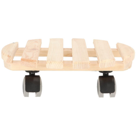 Esschert Design Rullo per piante rotondo in legno 28,7x28,8x8,3 cm (1/3)